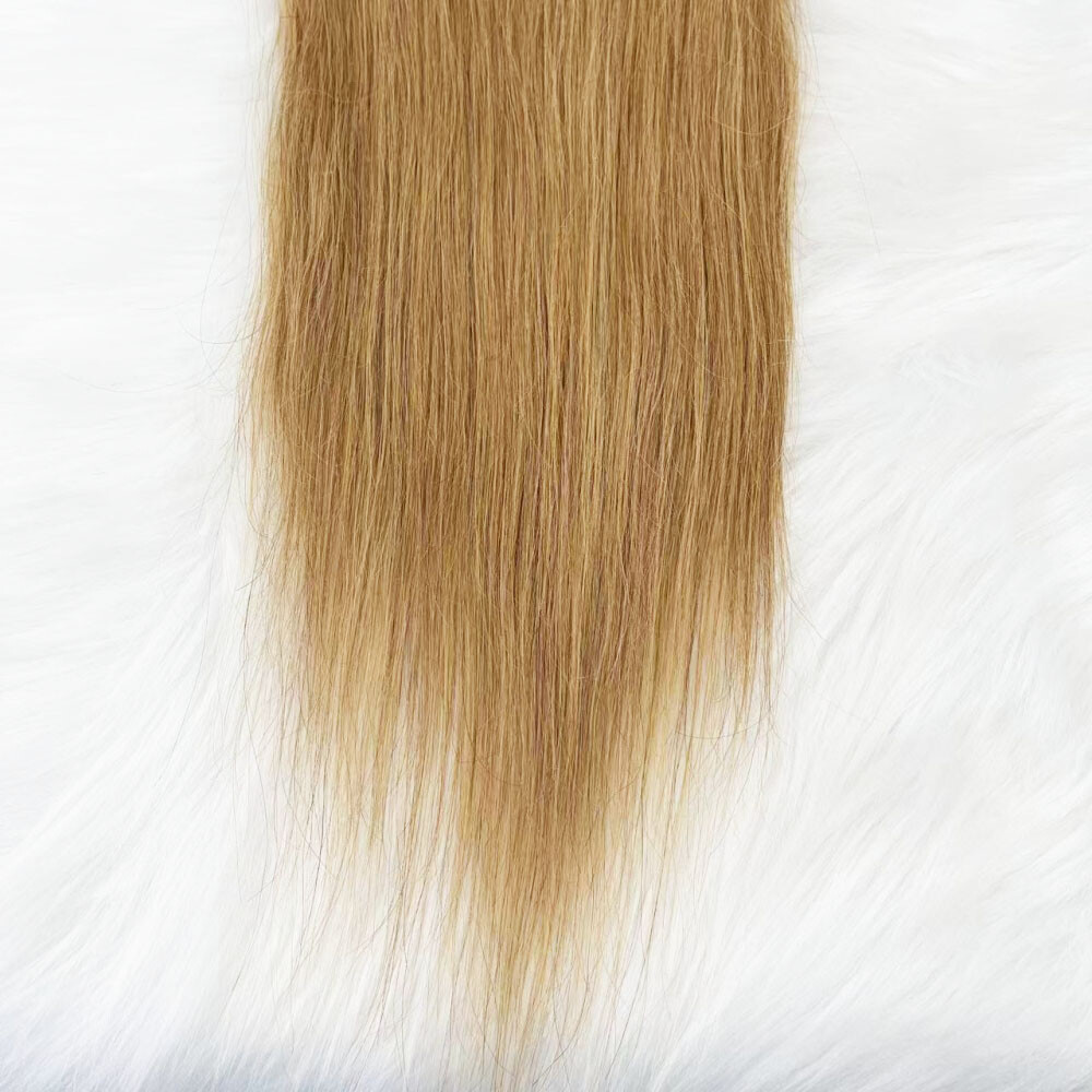 5*5 Golden Blonde Human Hair Closure Silk Top Straight Skin Base Lace Closure 27