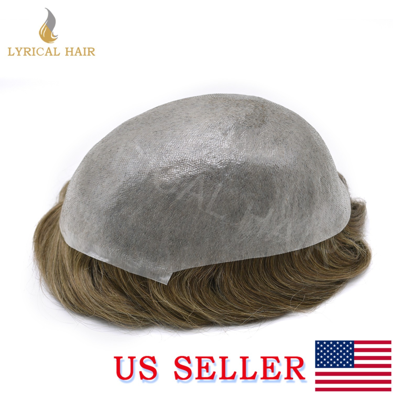 Lyrical Hair Mens Toupee Hairpiece Pro-Grade Thin Skin Human Hair System PU Wig