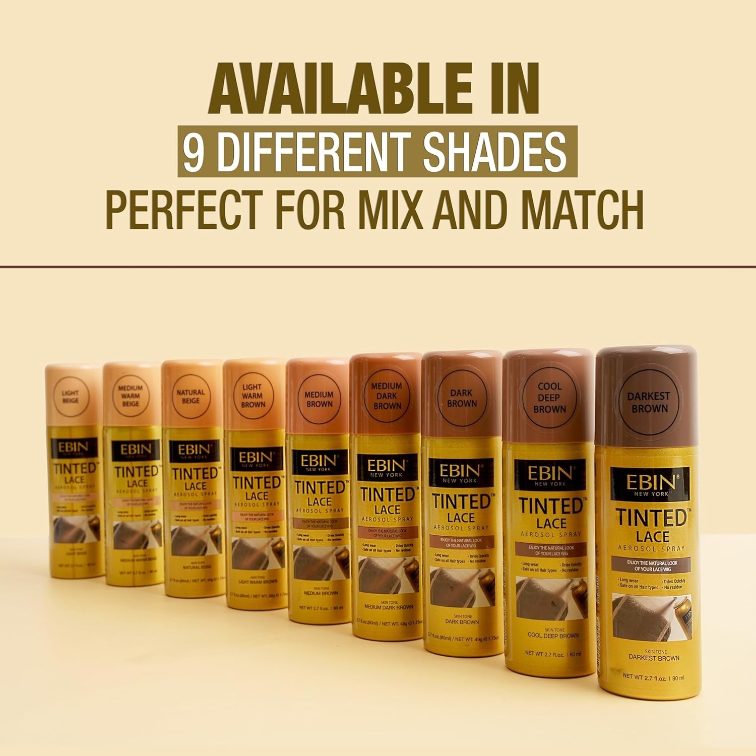 Light Warm Brown Lace Tint – 2.7 Fl Oz | & Residue-Free for Natural Finish