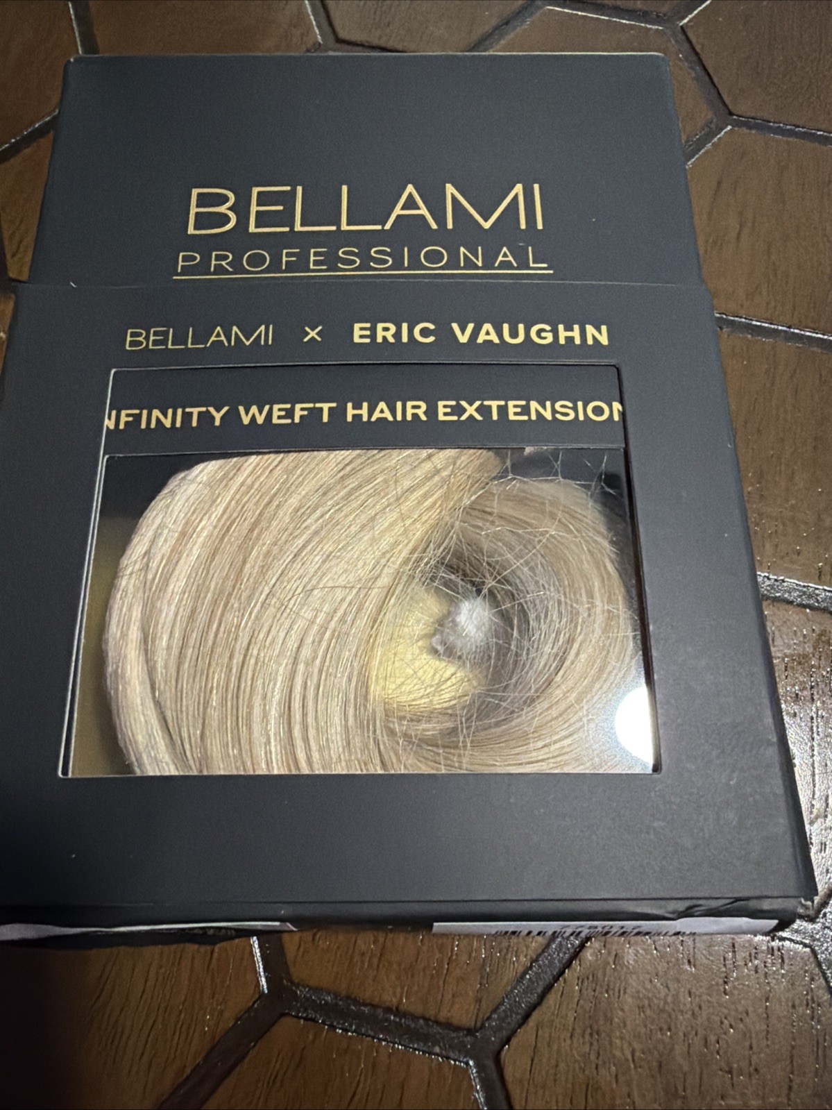 BELLAMI INFINITY WEFT HAIR EXTENSIONS 20in 80g Rooted White Truffle 100%authenti