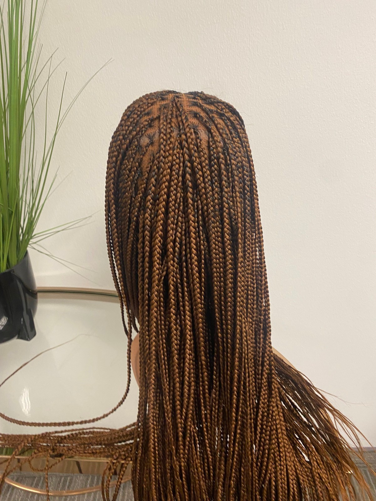 African Knotless Medium-Small Brown Lace Wig 28″