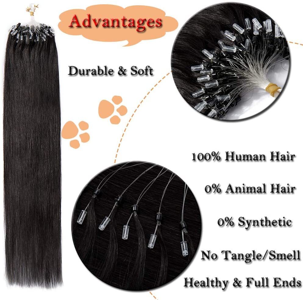 Micro Loop Hair Extensions Invisible Micro Bead Real Human Hair Highlight Blonde
