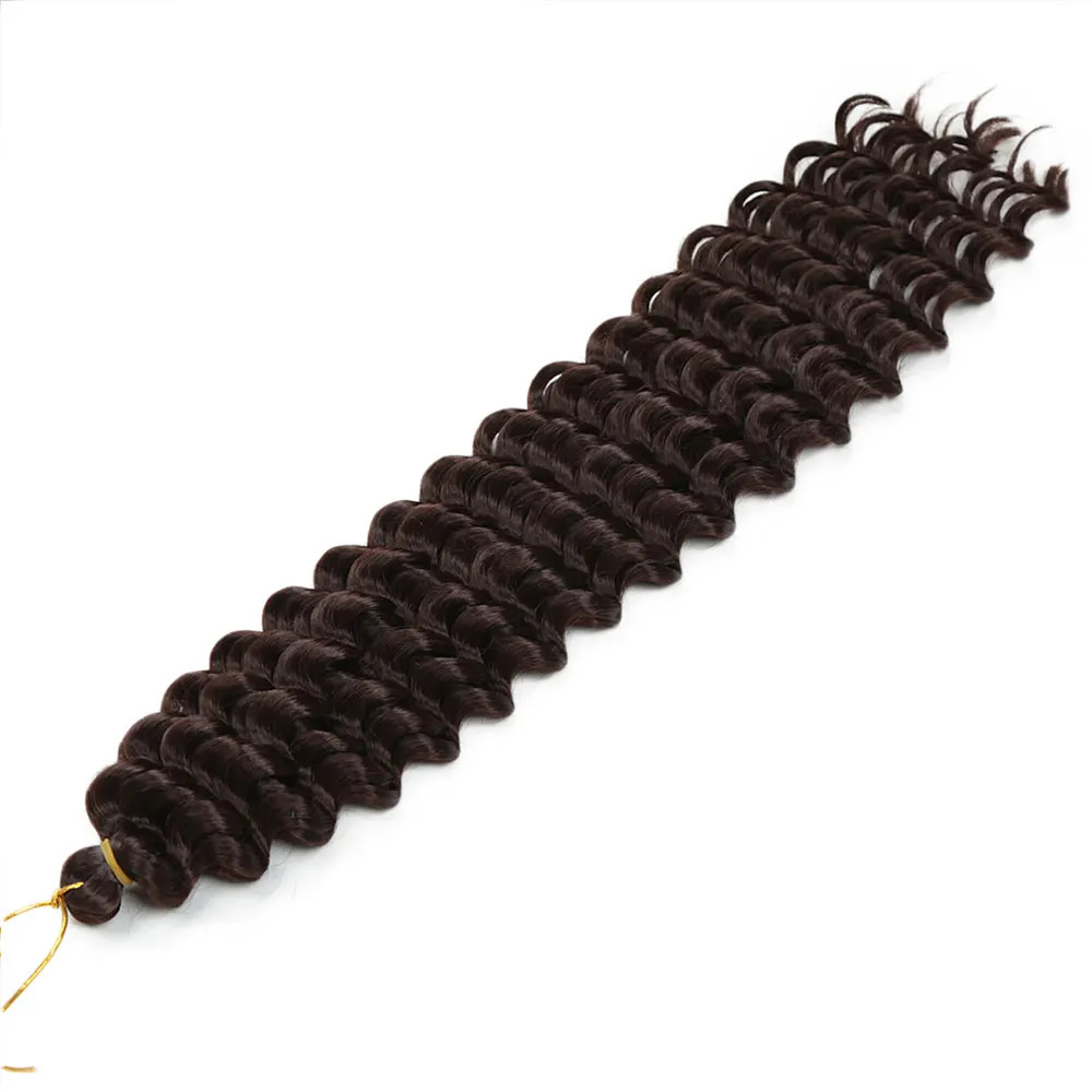 Women’s 22 Inch Soft Ombre Deep Twist Synthetic Crochet Braiding Hair Extensions