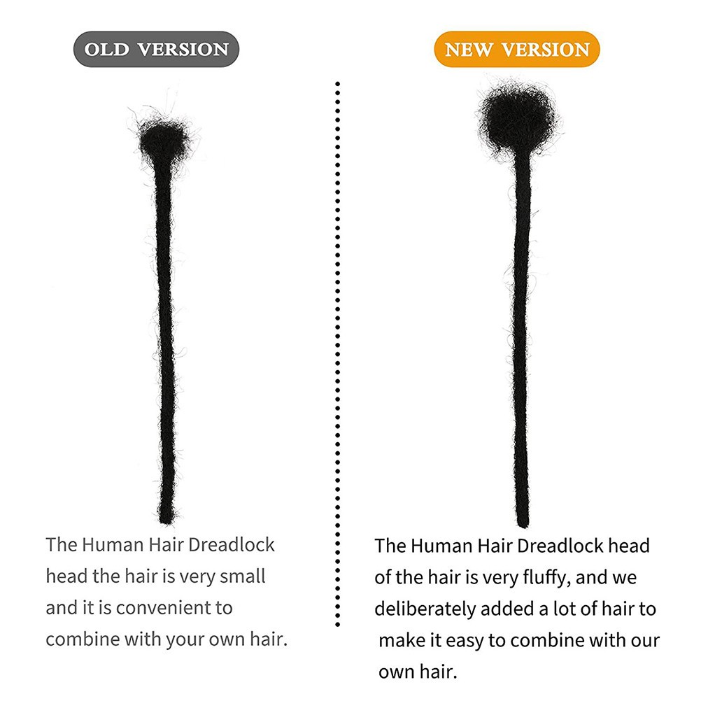 Real Human Hair Dreadlock Extensions Black Loc Natural Hair Dreads