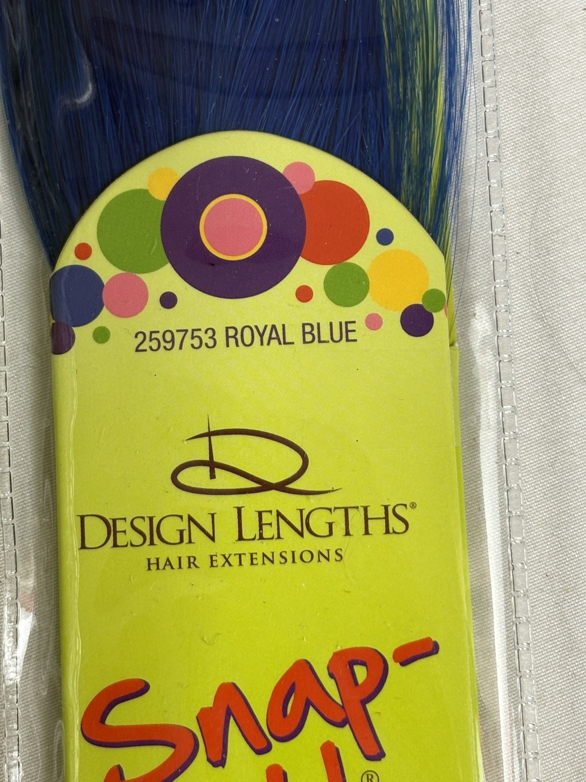 Design Lengths Snap It Hair Extensions Lot Of 6 Packs 3 Blue 2 Purple 1 Blonde