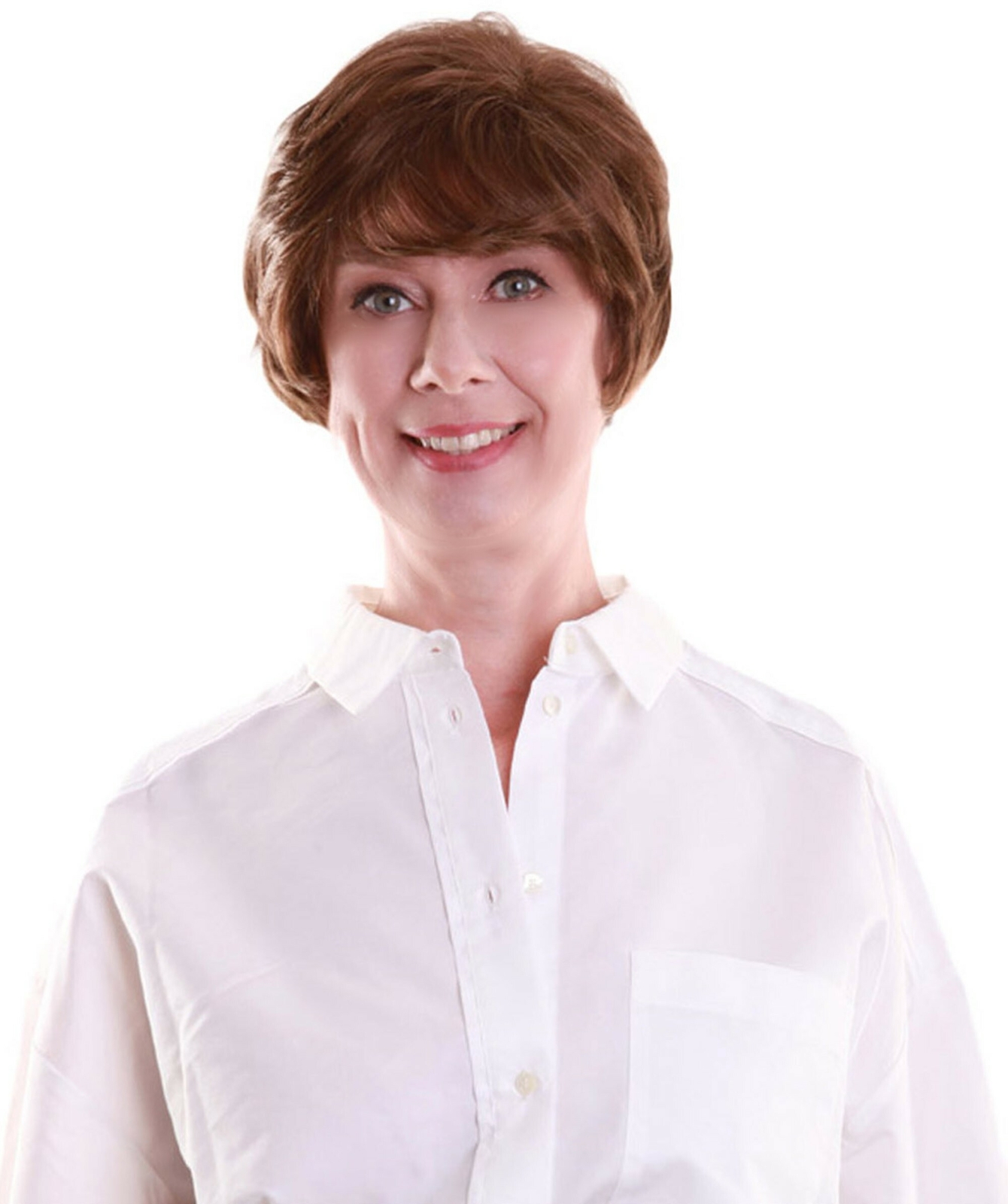 Sophia – Straight Kanekalon Synthetic Fiber Full Wig, 1.5-6 in, Light Brown
