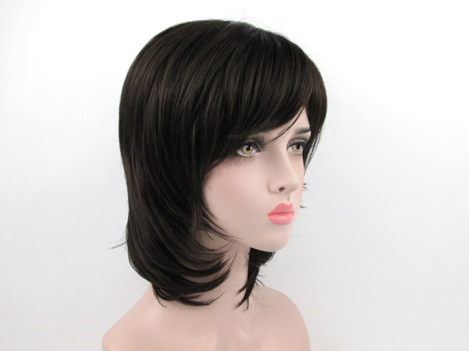 70S WOMENS STRAIGHT HAIR MID-LENGTH FACE-FRAMING LAYERED SHAG BOB WIG THORA