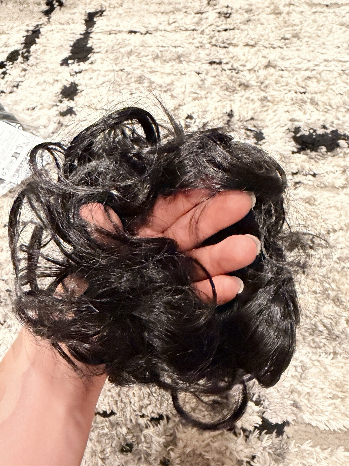 Black Curly Synthetic Claw Clip Hair Extension Bun for Women