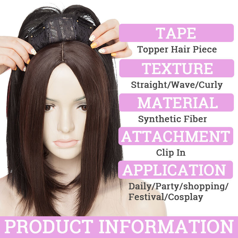 CLEARANCE Women Clip In Hair Topper Toupee Wigs Hairpiece 100% Natural Straight
