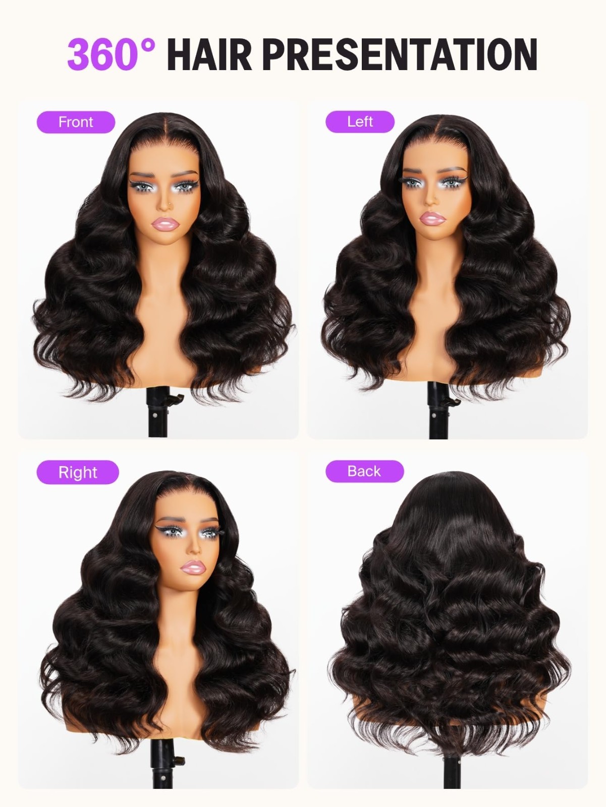 6×5 Glueless Human Hair Wig 210% Density Body Wave Pre Plucked Drawstring 20 Inc