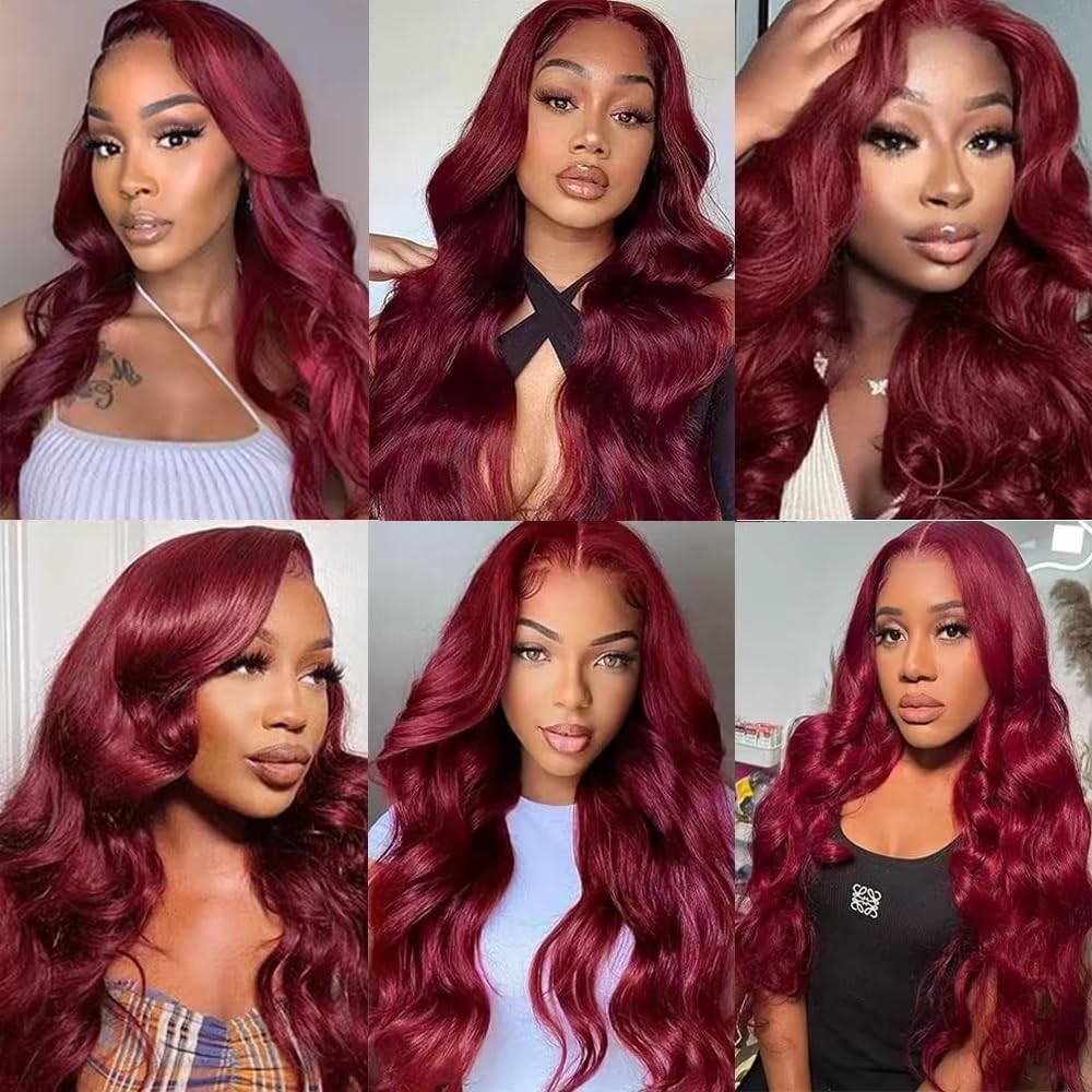 Burgundy Bundles Human Hair Wine Red Body Wave Huamn Hair Bundle 28 30 32 Inc…
