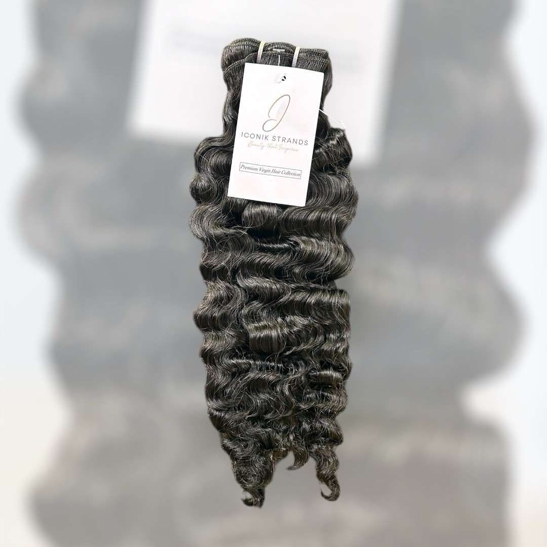 12A Virgin Burmese Curly 18” Double Weft Hair Bundle, 100 Grams, Natural Black