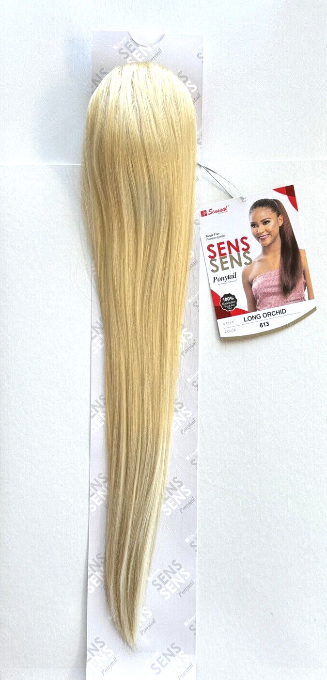 22″ Sensual Collection Draw String Ponytail Bun Hair Platinum Blonde (Color 613)