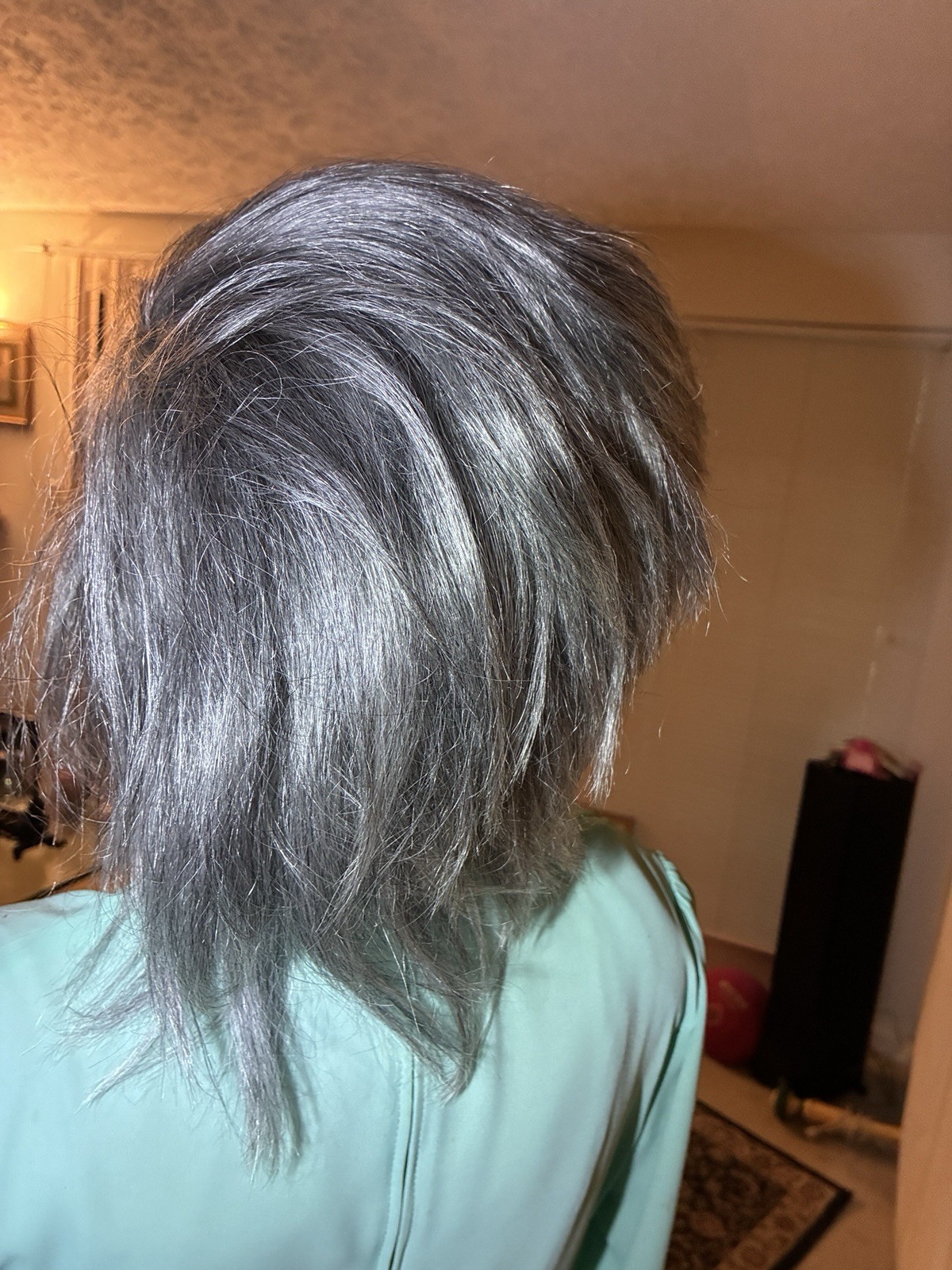 Soul Lady Straight Lace Bob Wig Salt & Pepper 100% Human Hair 8”.