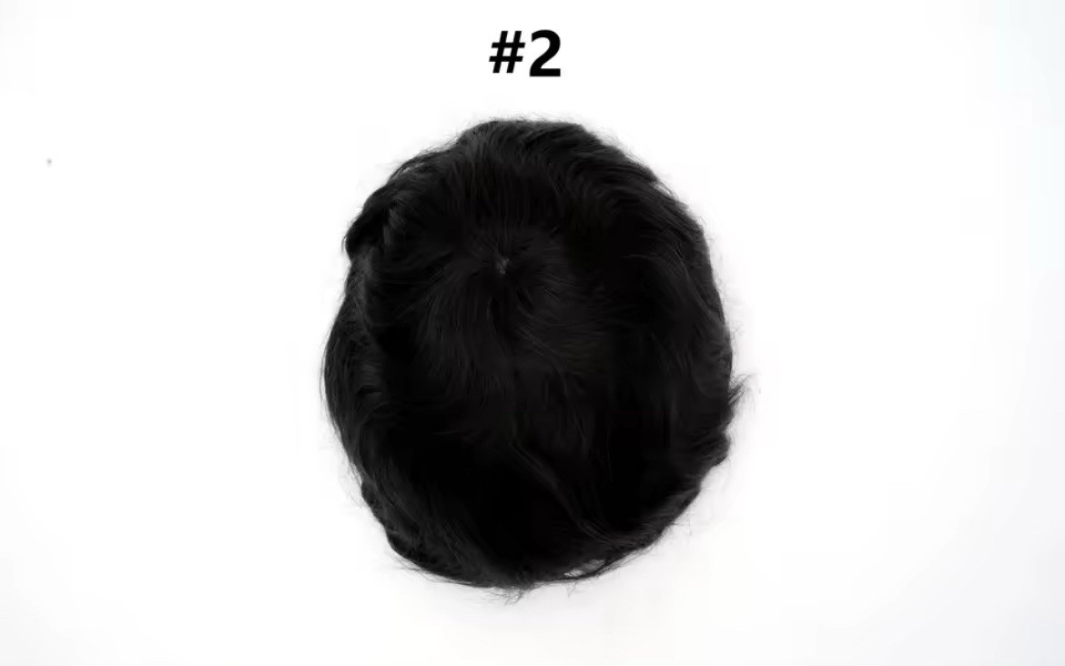 Men’s Human Hair Toupee Hairpiece Transparent Ultra-Thin Skin V-Loop Wavy