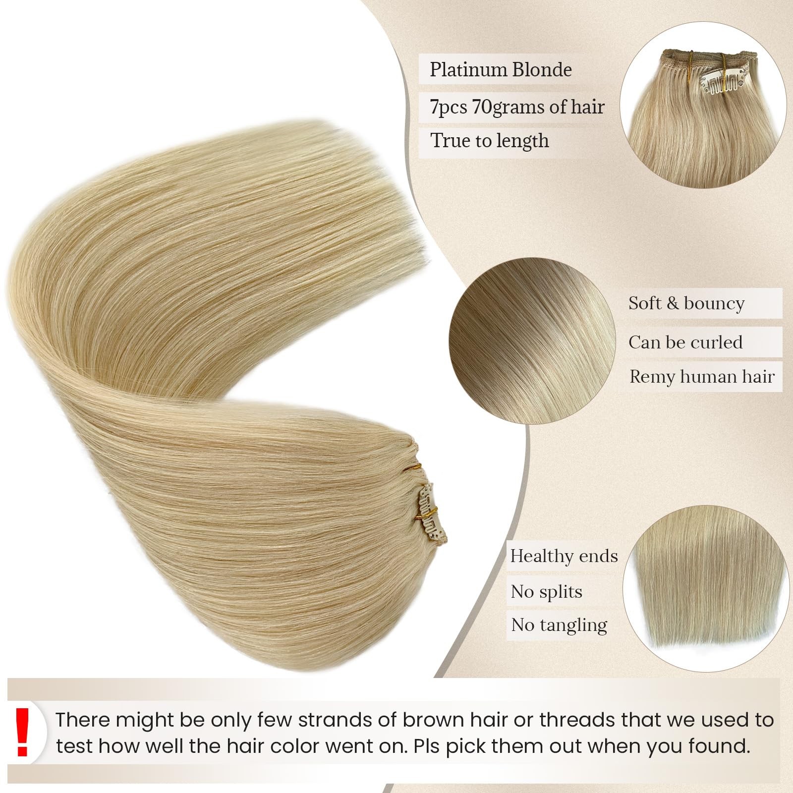 Licoville Clip In Hair Extensions Real Human Hair 60 Platinum Blonde Human Hair