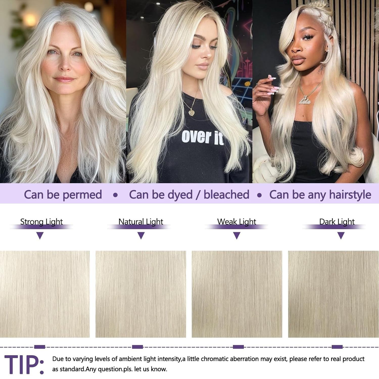 100 % HUMAN HAIR BODY WAVE LACE FRONT WIGS PLATIUM 22′