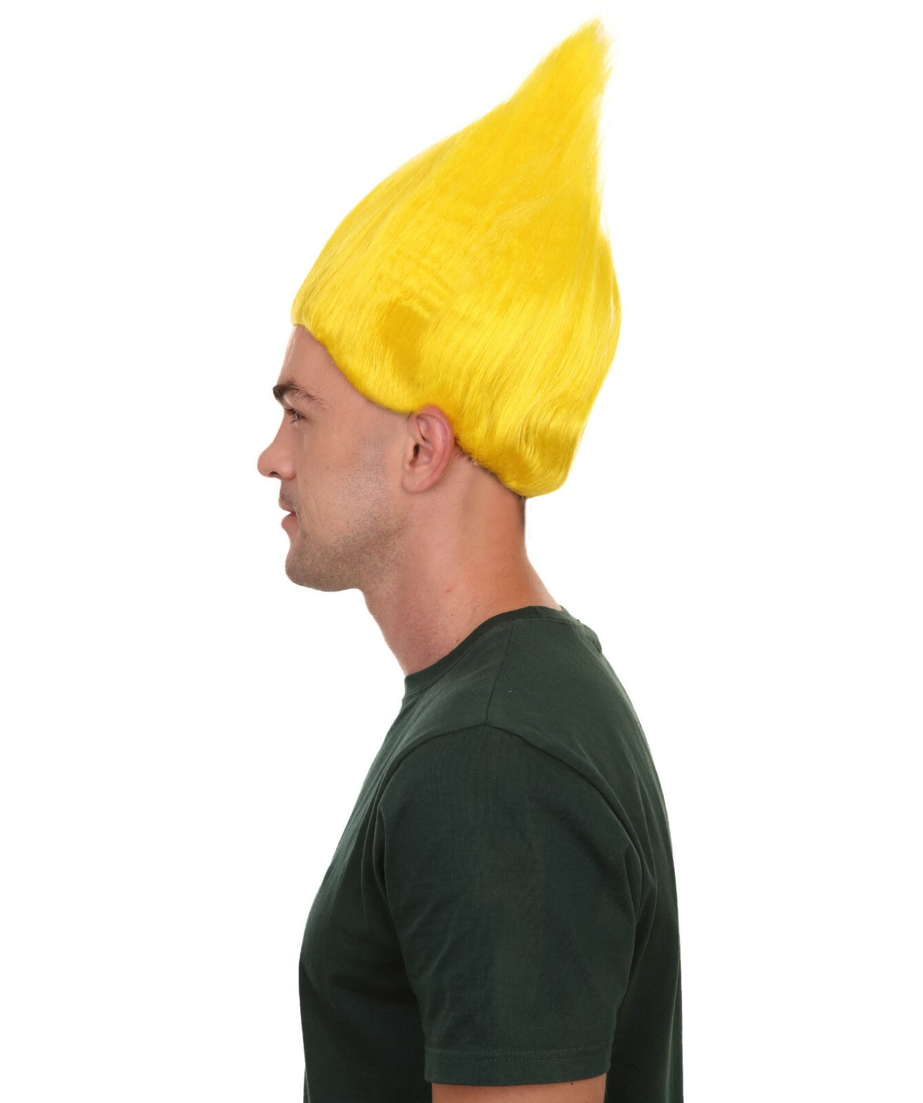 Yellow Straight Wig Cosplay Halloween Party Trolls Neon Hairdo Stand Up,HM-088