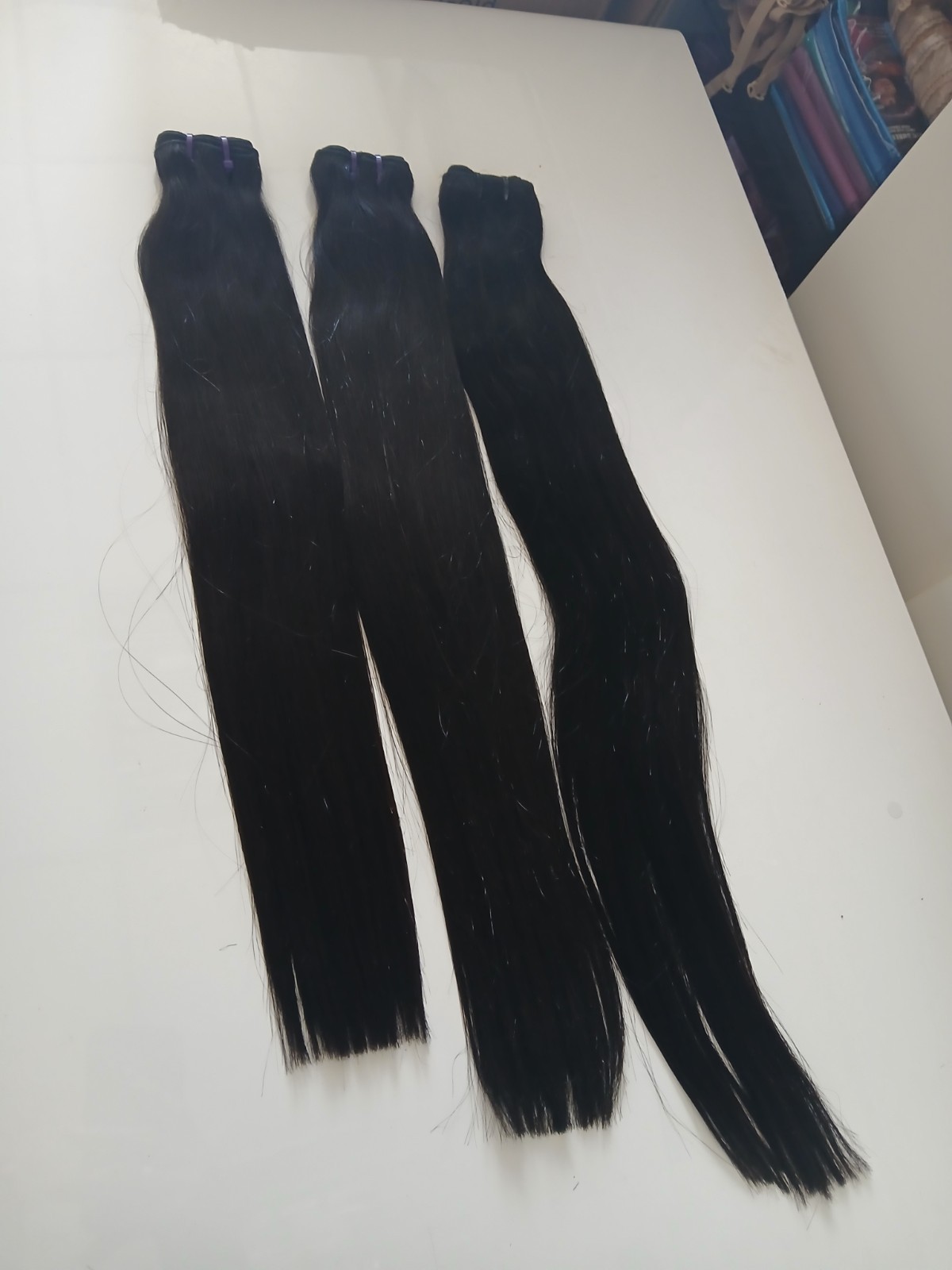 12A VIETNAMESE DOUBLE DRAWN VIRGIN HUMAN HAIR 20+22+24INCH 3BUNDLES STRAIGHT 1B#