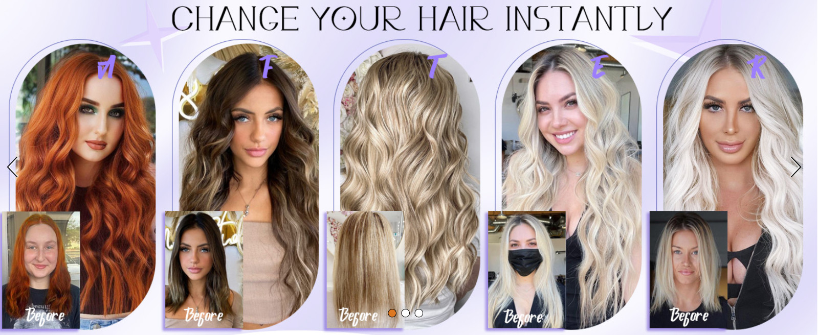 Platinum Blonde Synthetic Clip in Hair Extensions 5Pcs 20 Inches Long Wavy Hair