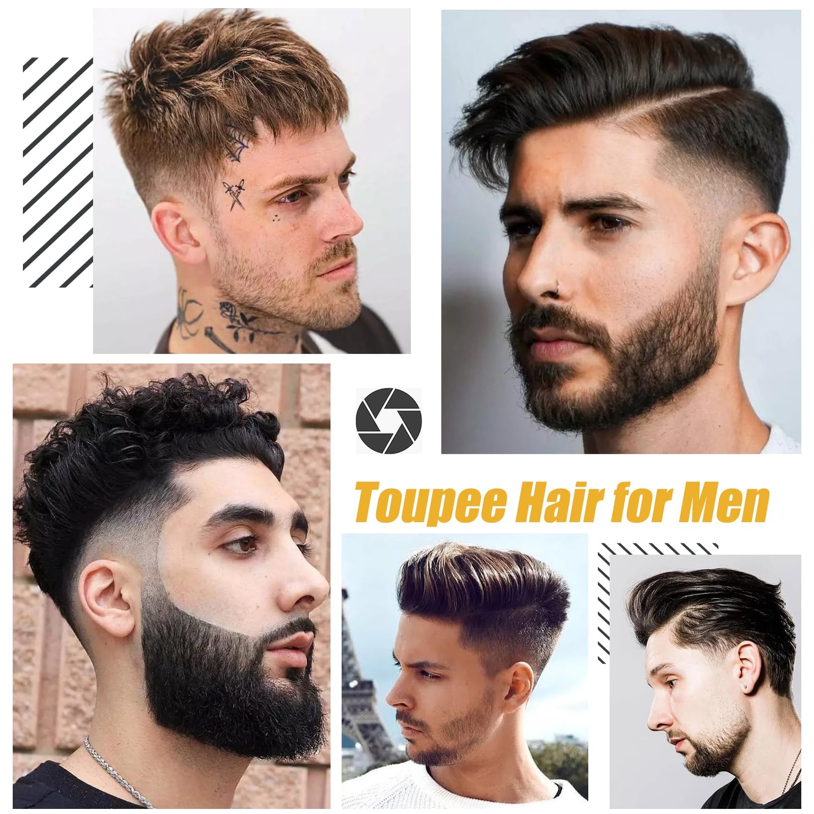 Lumeng Hair Replacement System For Men Toupee For Men Dark Brown 8X10 Inch