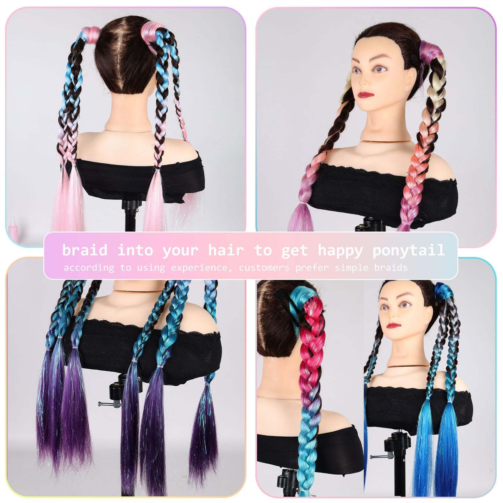 Ponytail Extension with Tie, Colored Hair Extension, Festival Crazy Hair Day …
