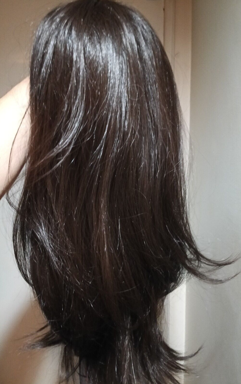 BESHE LACE FRONT LAYERED DARK BROWN WIG LW-WIKI 22″ SYNTHETIC STRAIGHT HAIR