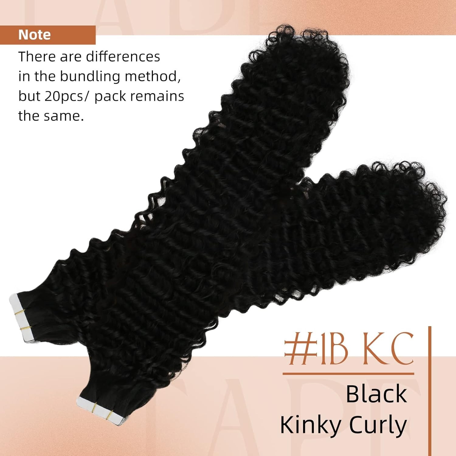 Sunny Hair TAPE-IN 14in NATURAL WAVE Dark Brown Hair Extensions – TP_2_14_NW_50G