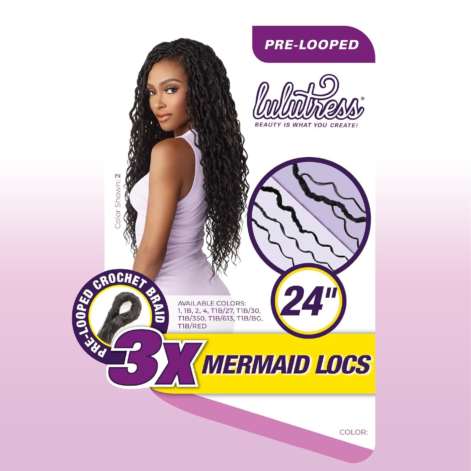 Sensationnel Lulutress Pre-looped 3x Mermaid Locs 24″
