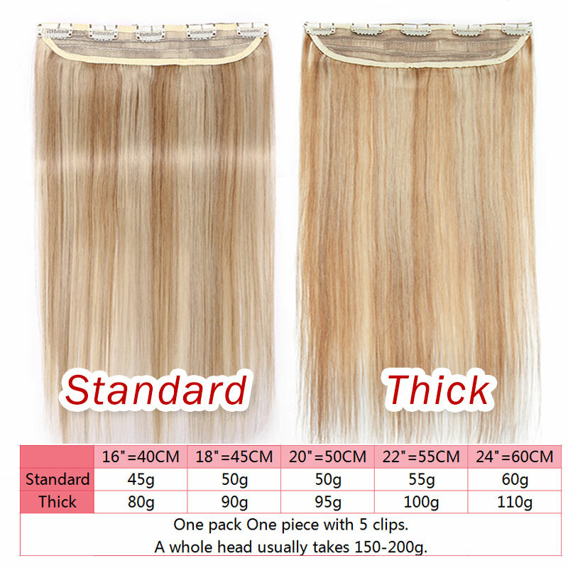 Thick Long Ombre One Piece 3/4 Full Head Clip In HUMAN REAL REMY Hair Extensions