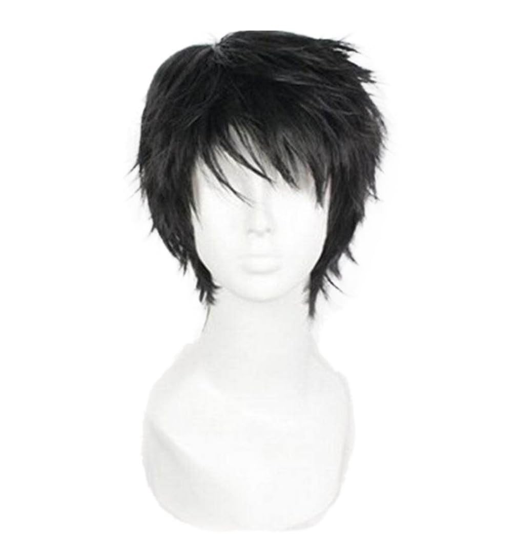OYSRONG Men Short 11.81”/30cm Black Curly Wig, Multifunction Fluffy Layered …