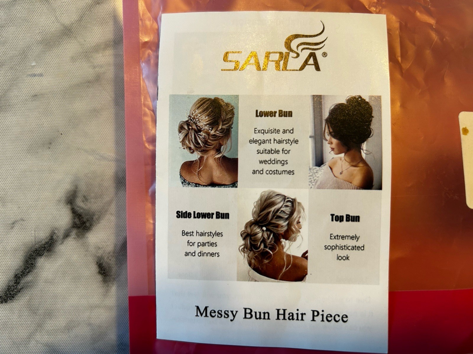 Sarla 1PC Messy Bun Hair Piece Wavy Curly Scrunchies Platinum Blonde Tips