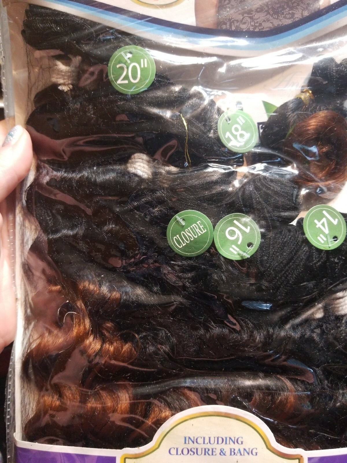 Deep Wave Mulit Length 10 Pc Set. W/ Closure And Bang. 14″ 16″ 18″ & 20″