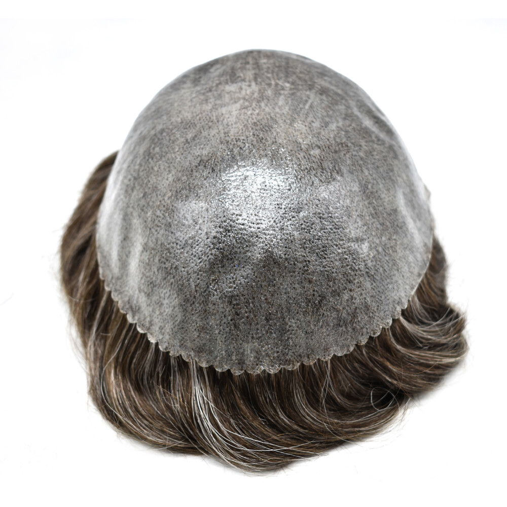 MensToupee Human HairReplacement Full Poly Skin Injected PU System Wig for MenUS