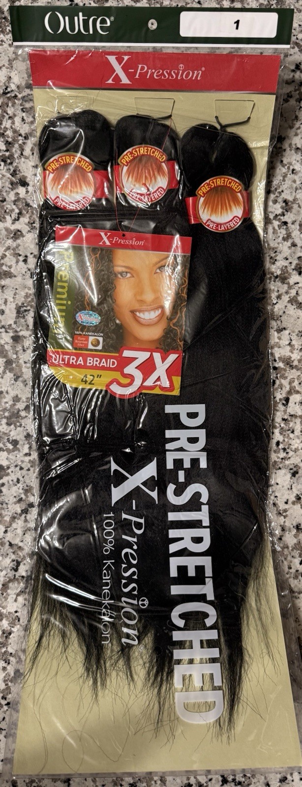 Lot of 8 Outre X-Pression Ultra Braid 3X 42” Pre-Stretched Kanekalon Hair Color