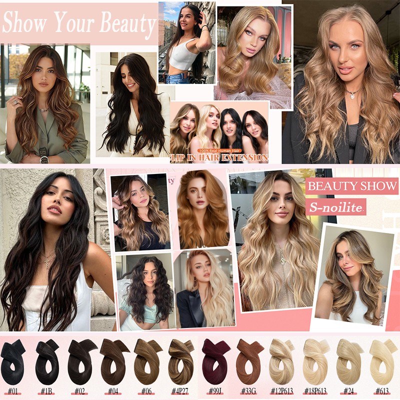 CLEARANCE One Piece 100% Real Remy Human Hair Extension Clip in V-shape Balayage