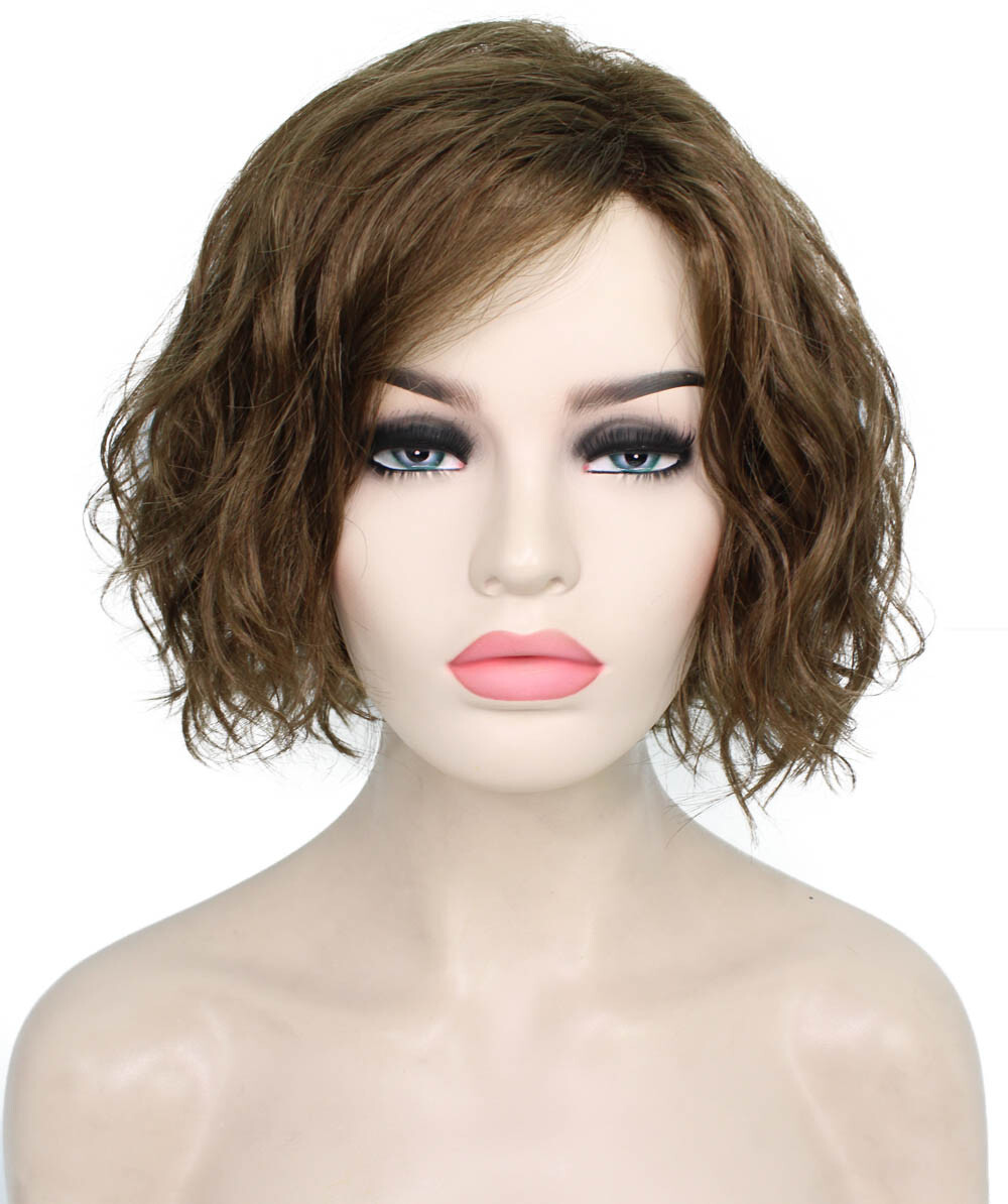 Marlene – Srraight Kanekalon Synthetic Fiber Full Wig, 4-10 in, Light Brown