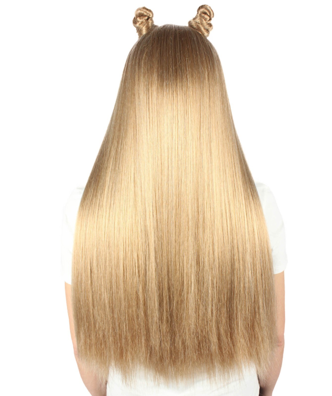 Adult Women’s Blonde Wig with Buns, Best for Halloween, Flame-retardant HW-7096