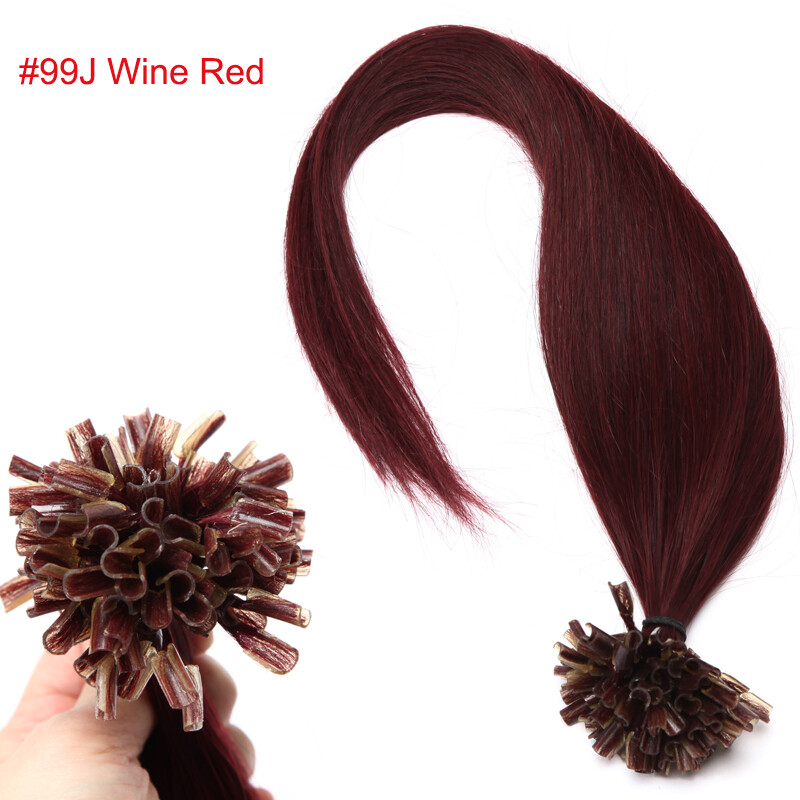 100G Pre Bonded Nail U-Tip Keratin 100% Real Human Hair Extensions 200S 16″-24″