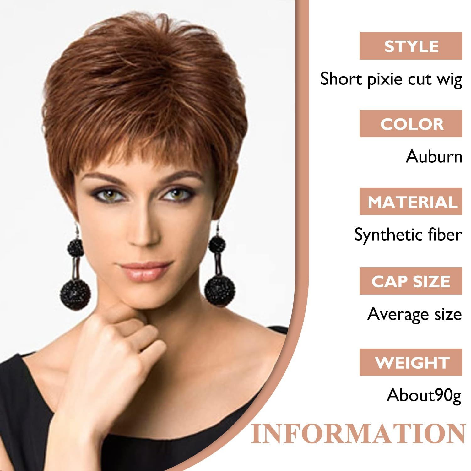 Fashion Side Bang Short Wig for Women European American Style Synthetic Full