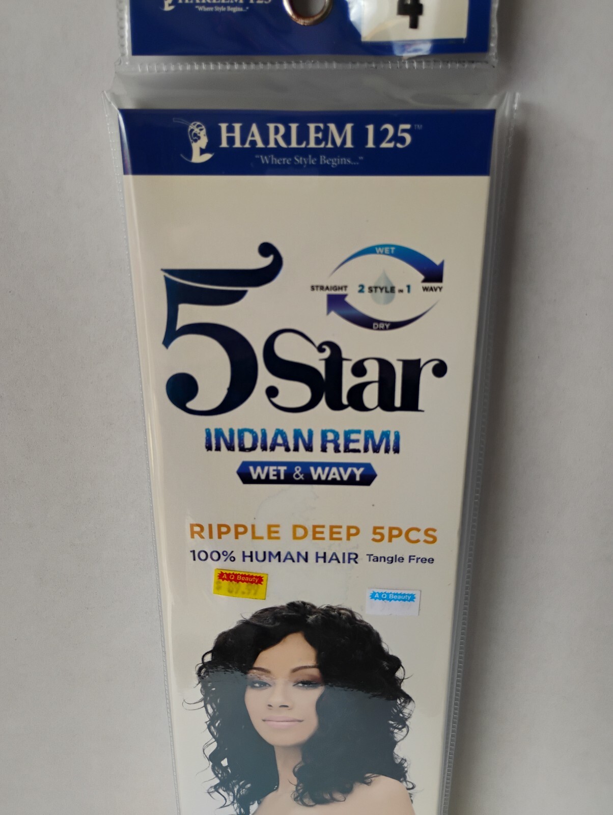 Harlem 125 5 Star Indian Remi Wet & Wavy Human Hair Ripple Deep 5PC Weave