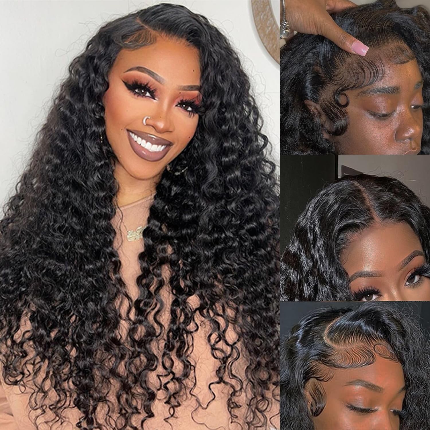 12A Deep Wave Human Hair Bundles 22 24 26 Inch Deep Curly Bundles Human G1N