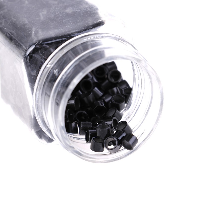 500Pcs 4mm silicone lined micro rings links beads for human hair extensioW.Q6