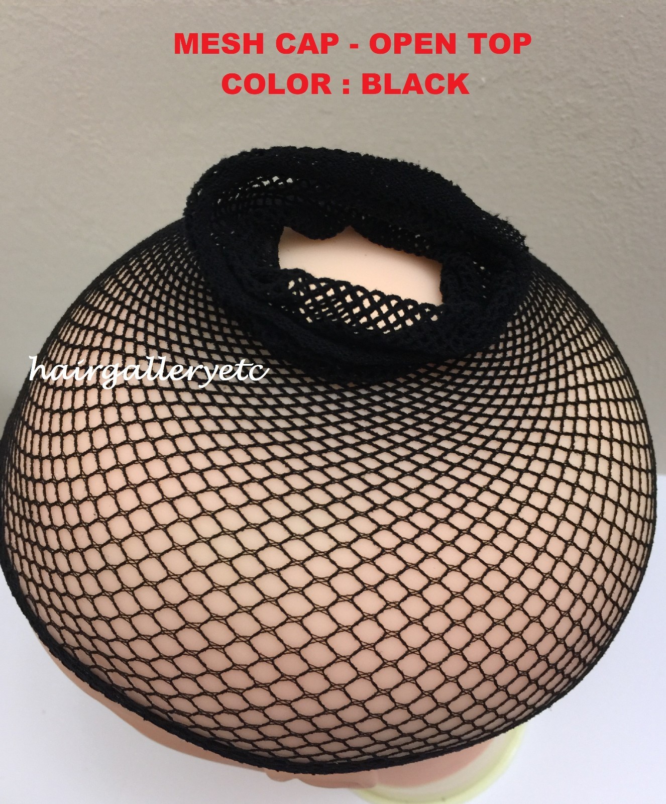 6 pcs Wig mesh cap Net wig cap Open Top Neutral Black Quality Nylon Stretch