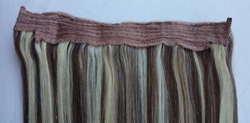 18″ 20″ 100% Human Hair Extensions, Hairband with invisible wire # 4/613