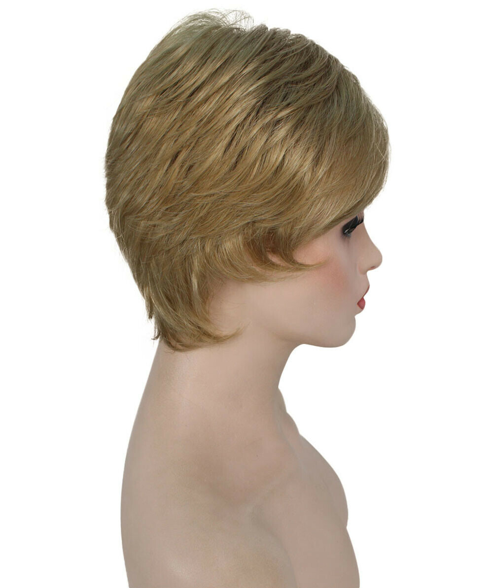 Rita – Straight Kanekalon Synthetic Fiber Full Wig, 2.5 – 4.5 in, Honey Blonde