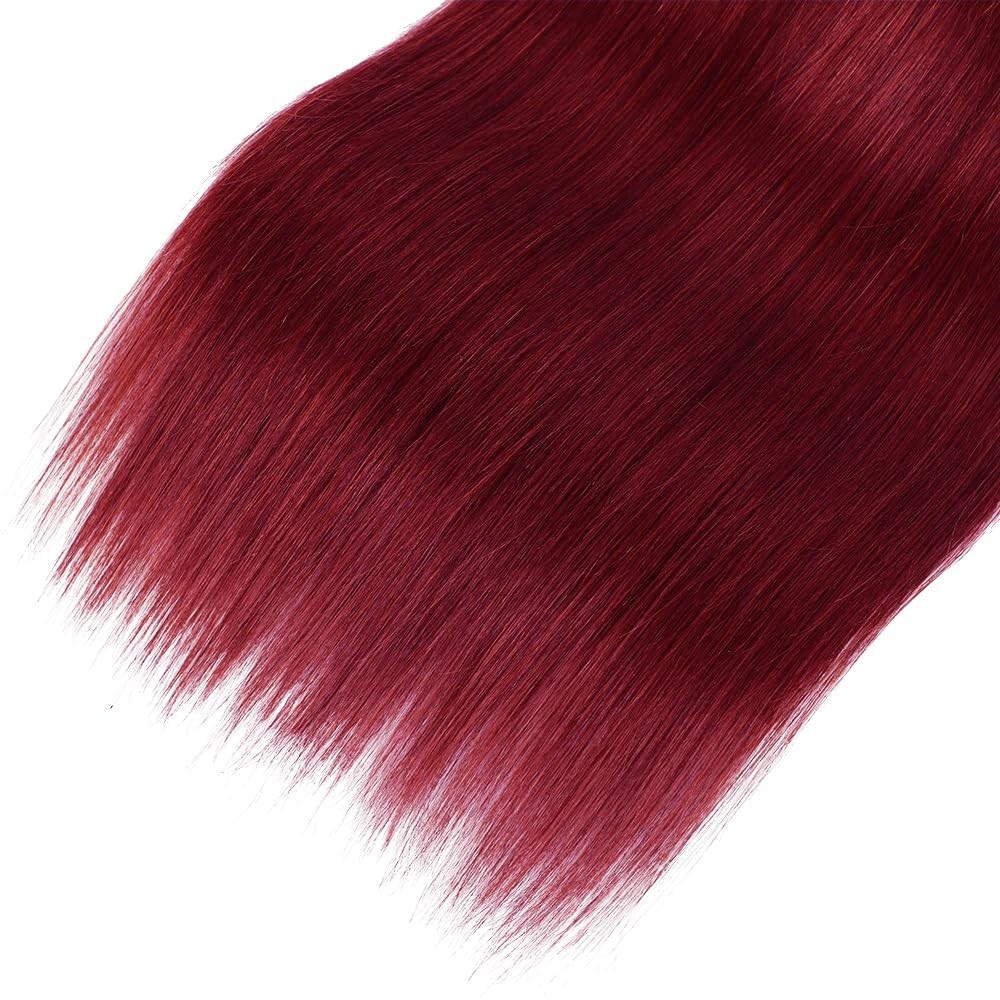 99J Bundles Burgundy Straight Human Hair Bundle 8A 99J Burgundy 1 Bunde 14 In…
