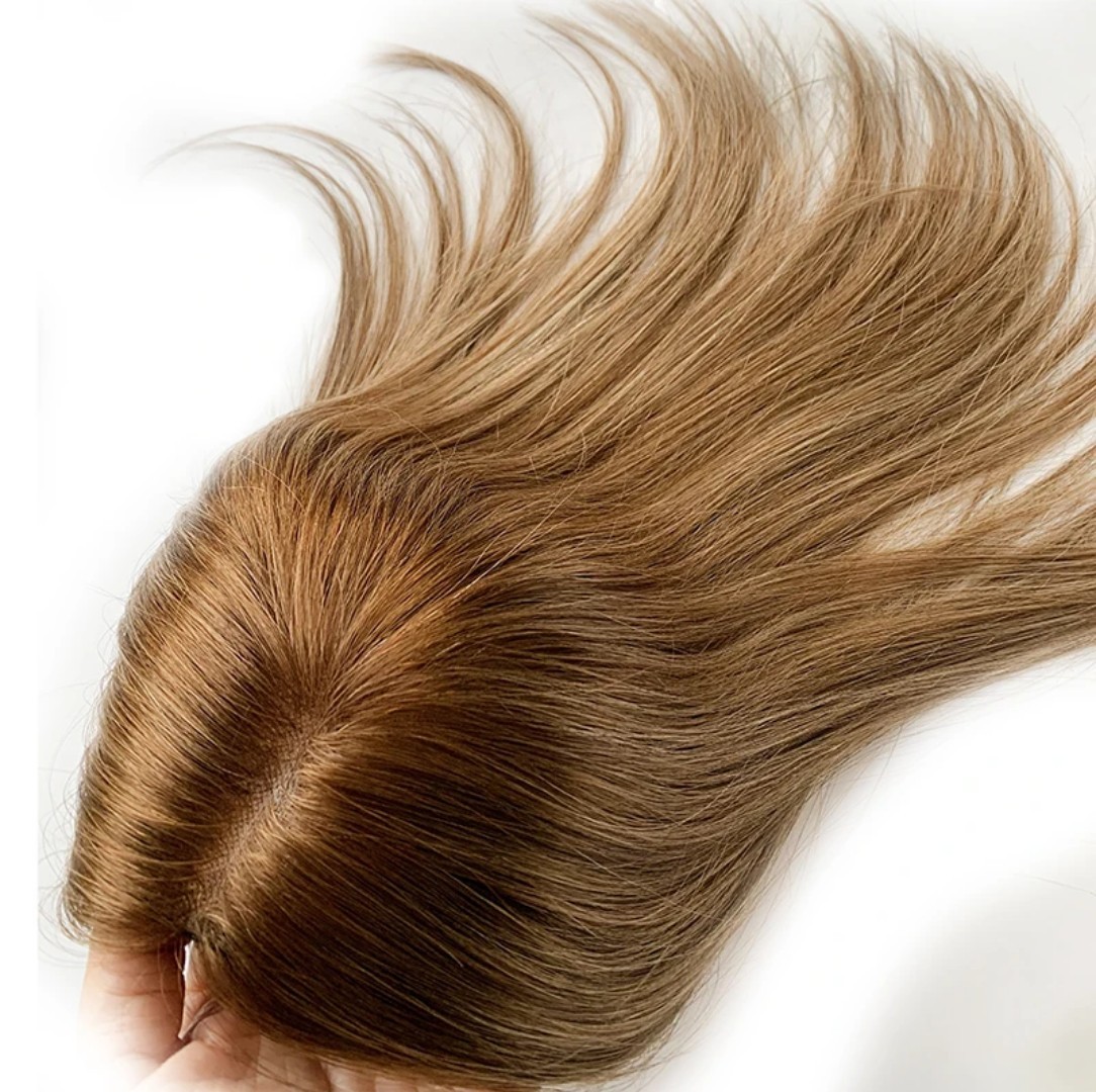High Quality European Human Hair Topper – Silk Base – Remy Hair – Natural@.