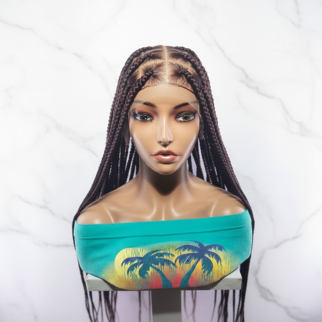Braided Wig. Lage Knotless Braids. 360 Full Lace cap with Baby Hair. 40 inches
