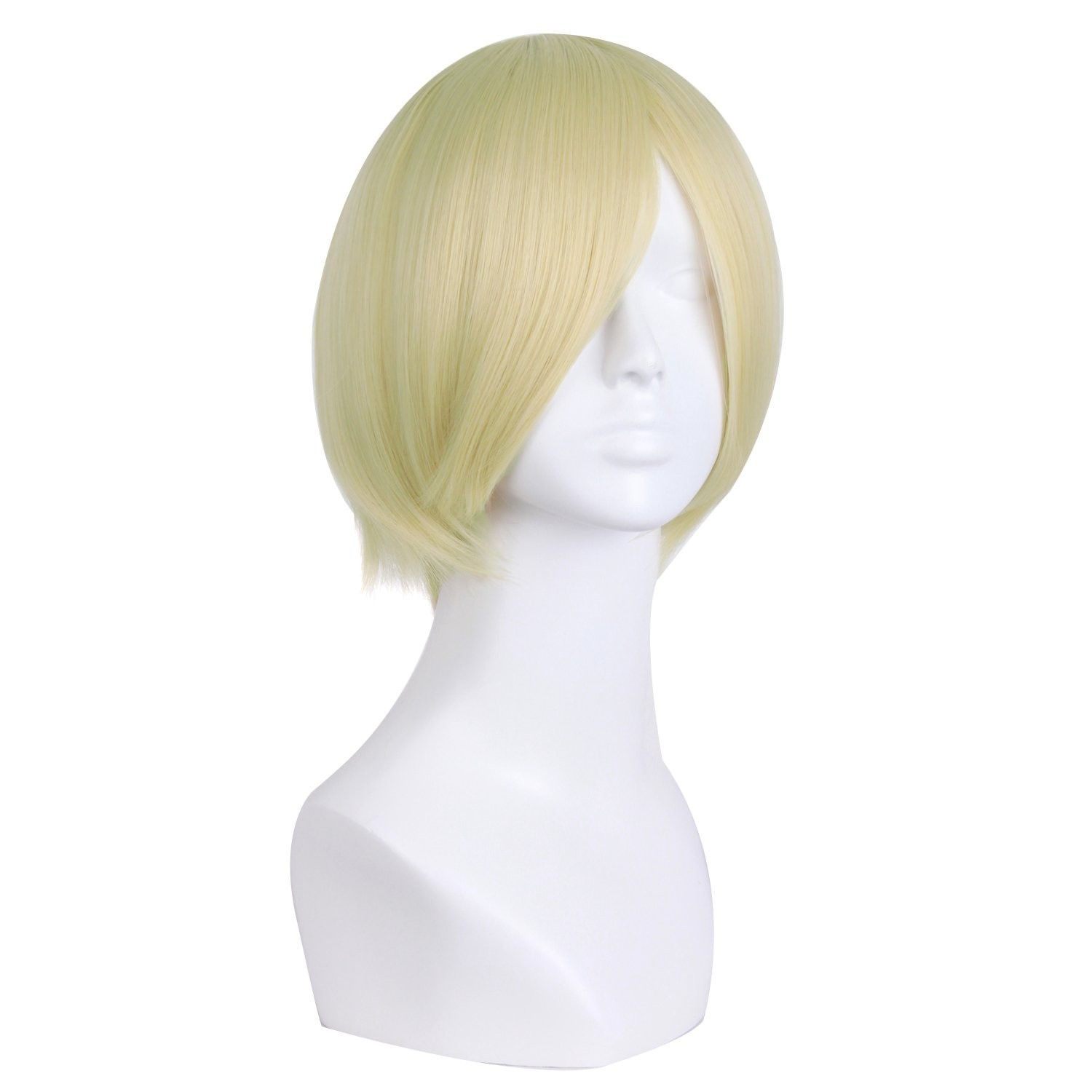 Luxurious 12-Inch Straight Blonde Cosplay Wig – Heat-Resistant & Stylish